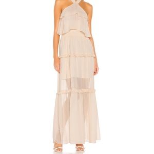 Cream tiered maxi dress. Never worn!